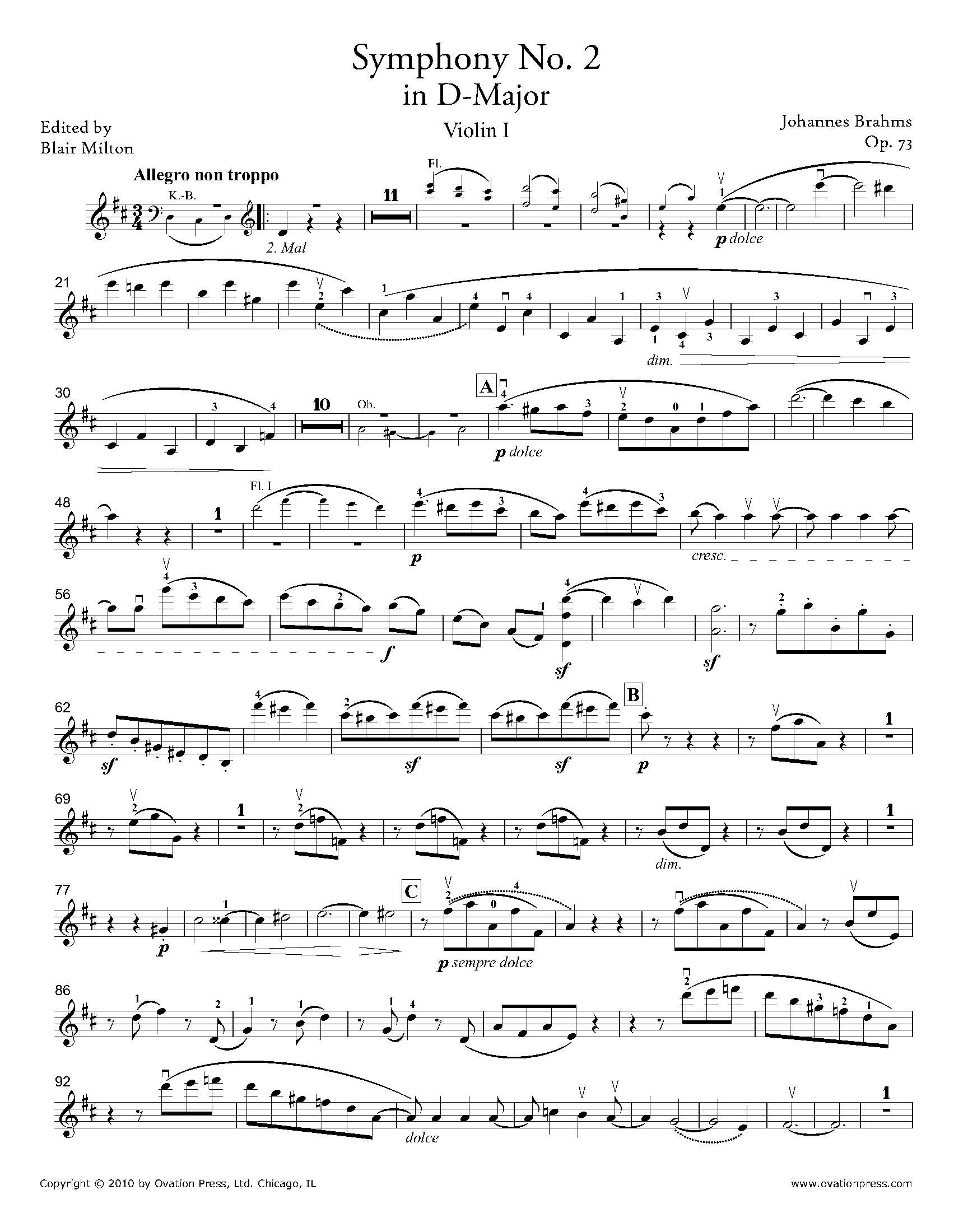 Symphony No. 2 Violin I