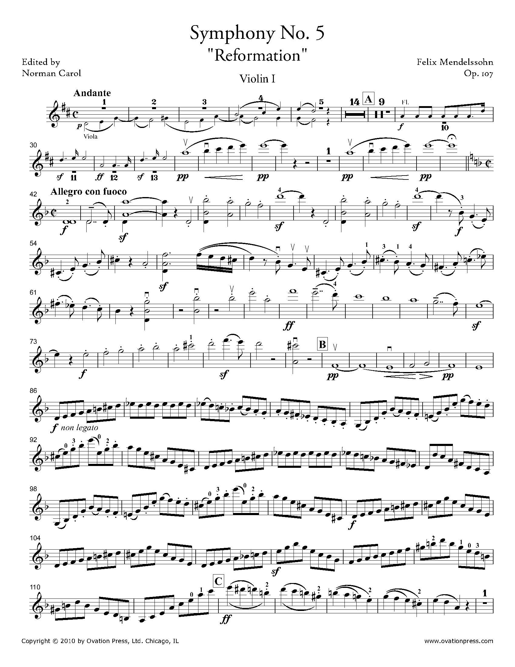 Symphony No. 5 Violin I