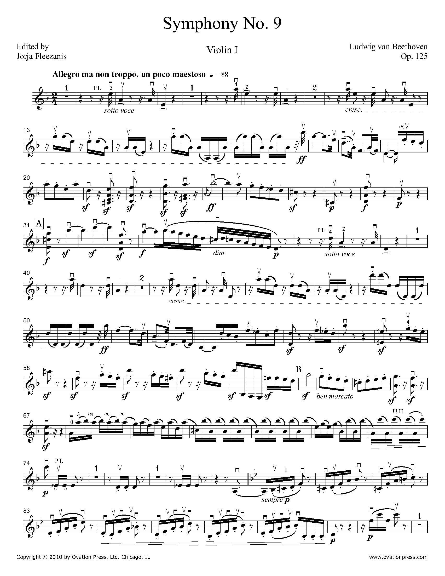 Symphony No. 9 Violin I