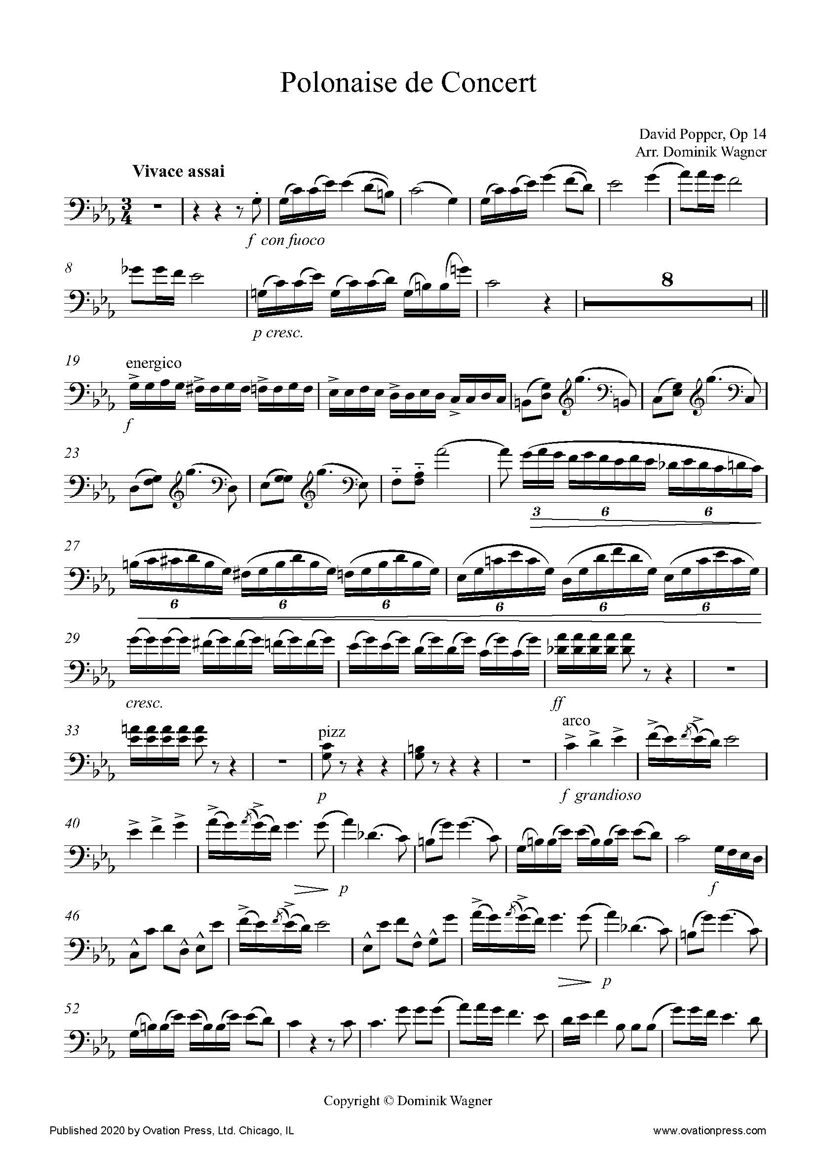 Popper Polonaise de Concert (for Bass and Piano)