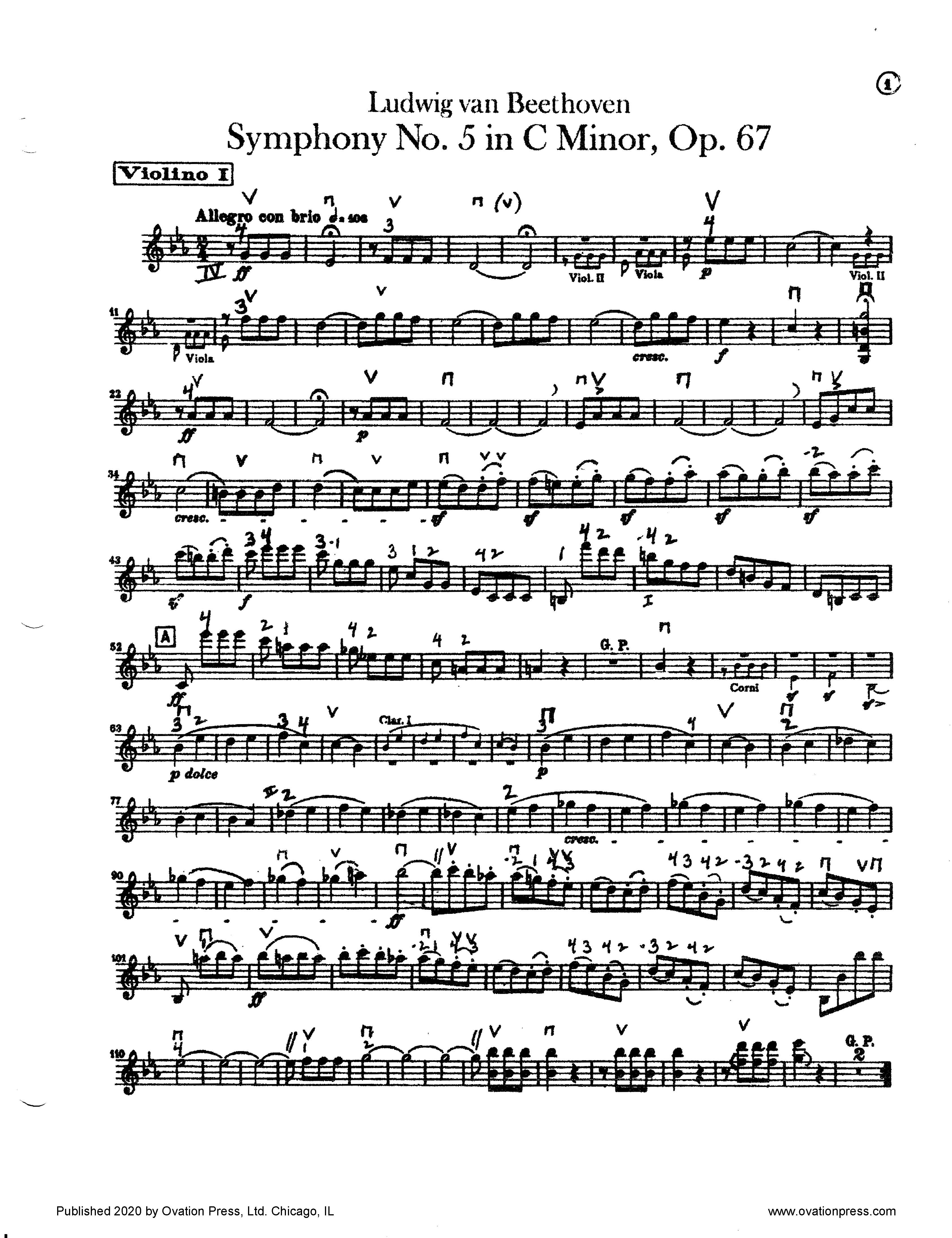 Symphony No. 5 (for Intermediate Orchestra) String Parts (Vln I & II, Vla,  Vcl, Bass)