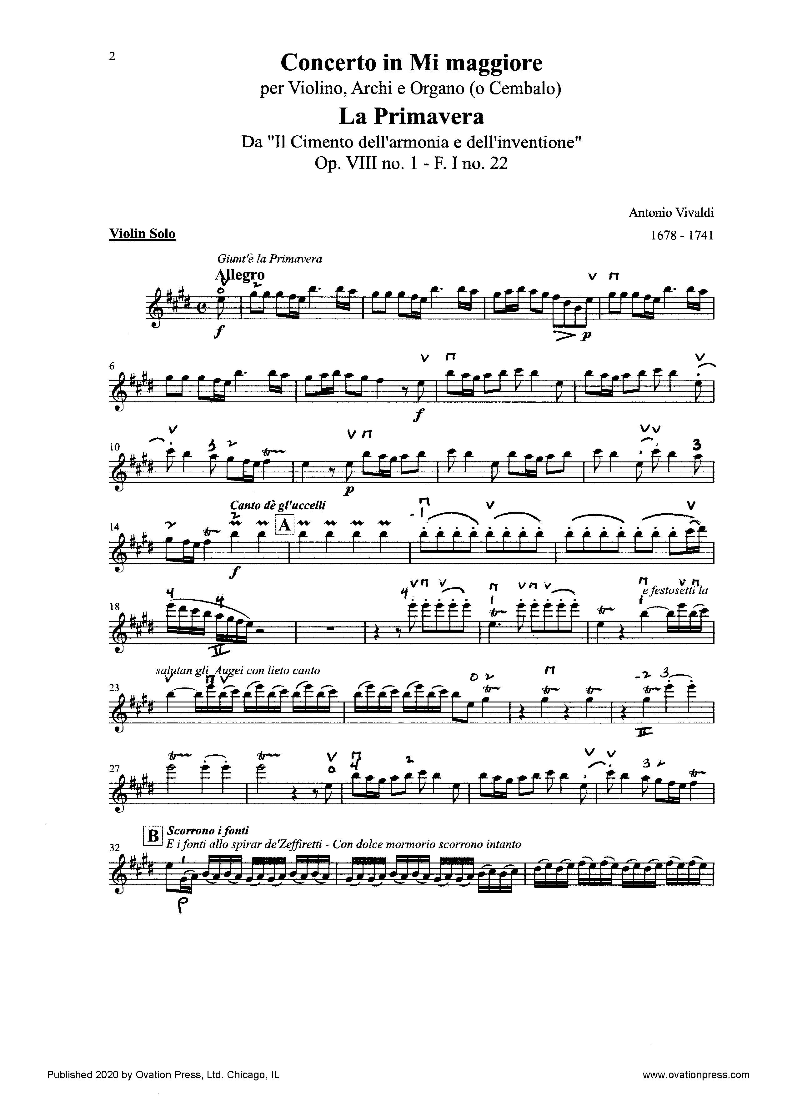Vivaldi Spring (for Intermediate String Orchestra)