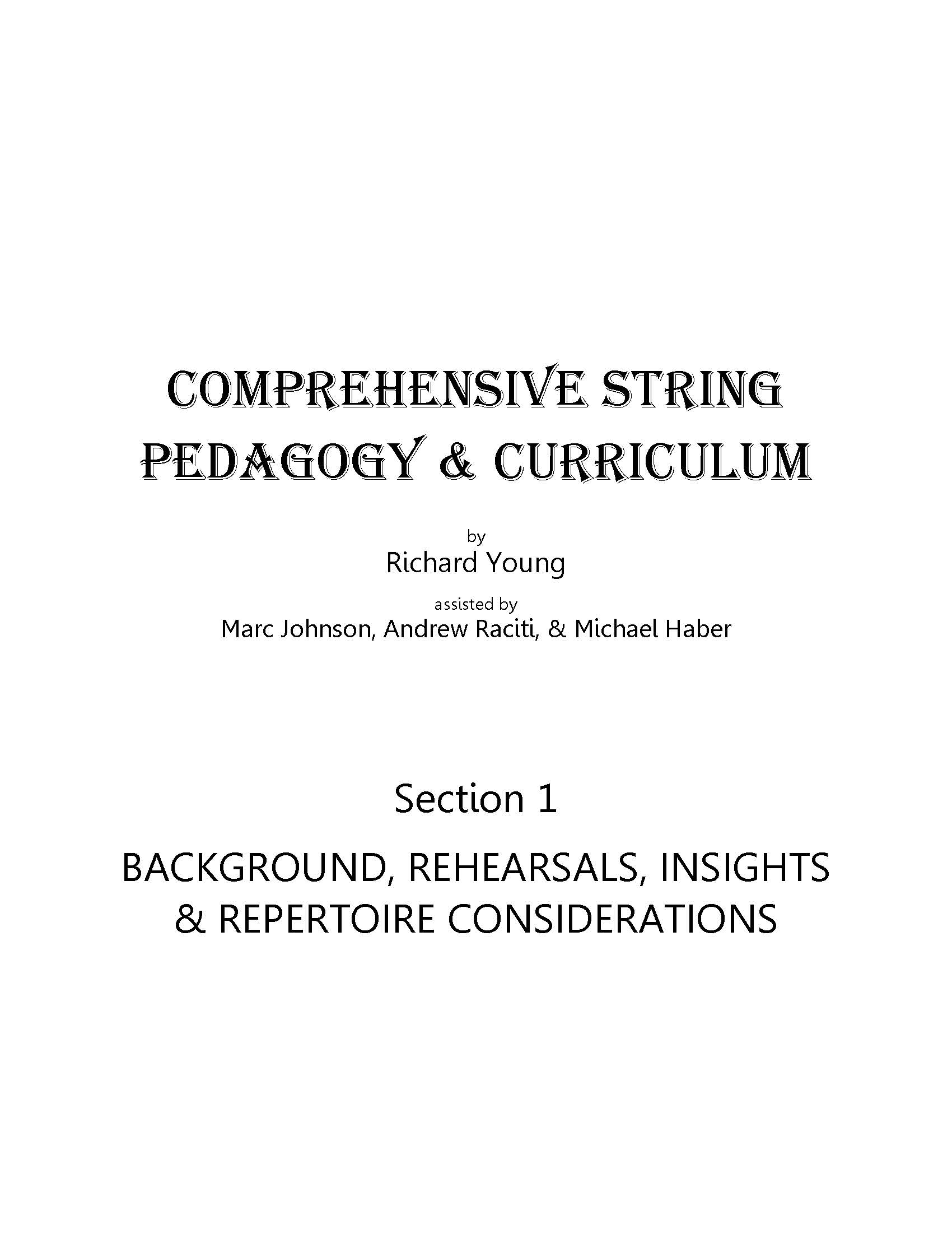 Comprehensive String Pedagogy & Curriculum Volume 1 and 2 by Richard Young