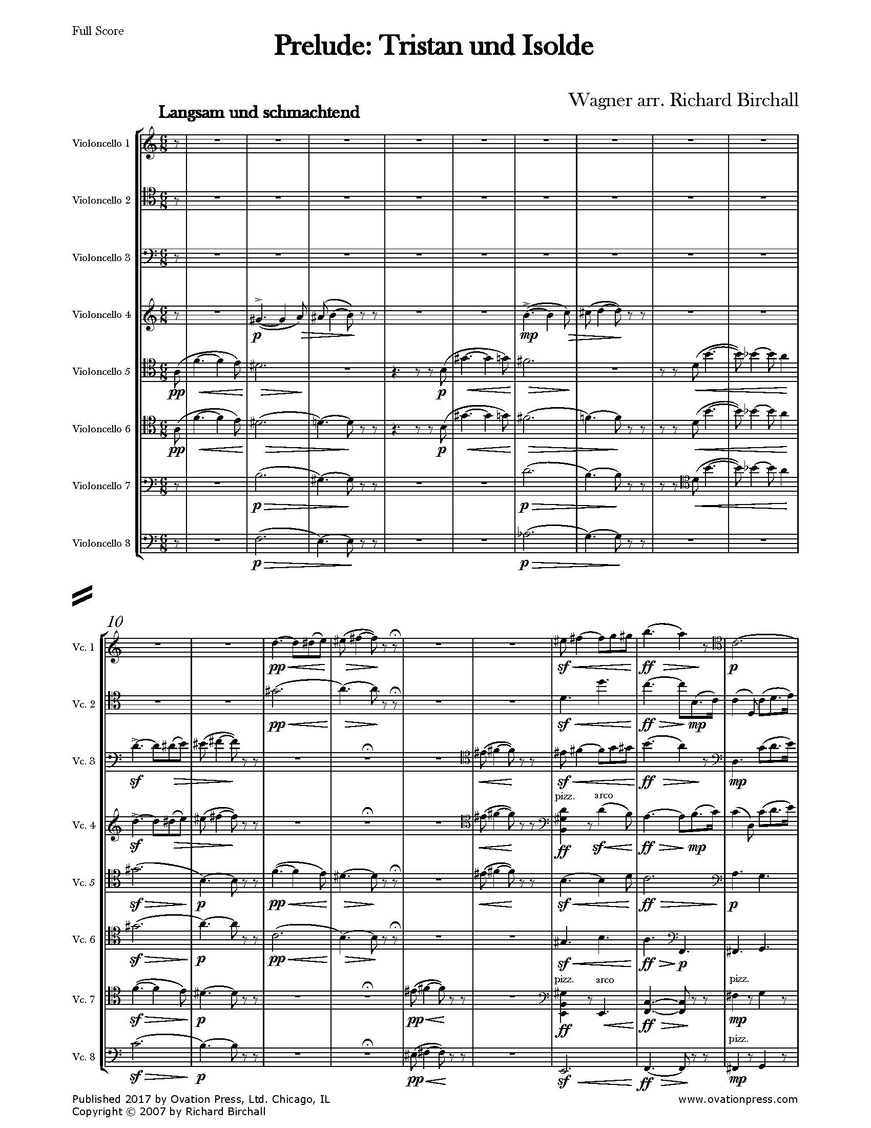Prelude from Tristan und Isolde (for Cello Octet)